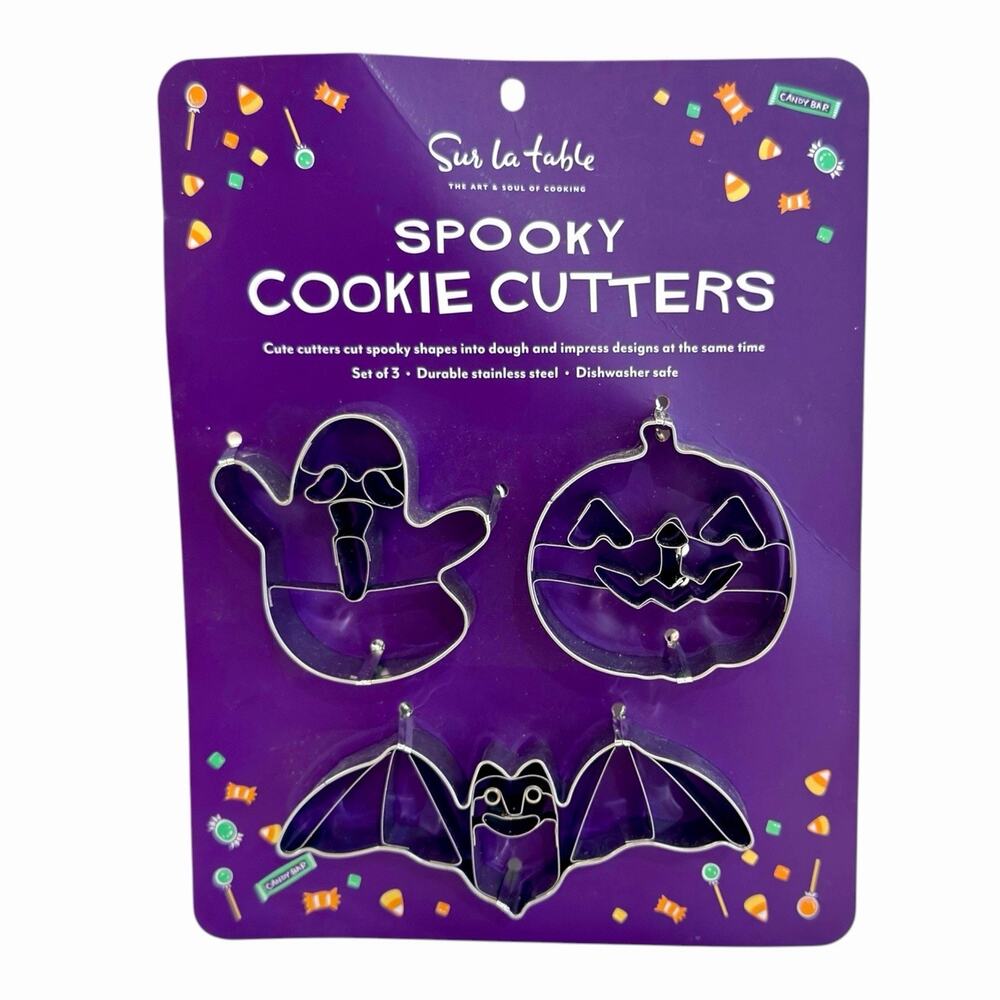 Sur La Table Halloween Spooky Cookie Cutters - Set of 3 Stainless Steel (New)